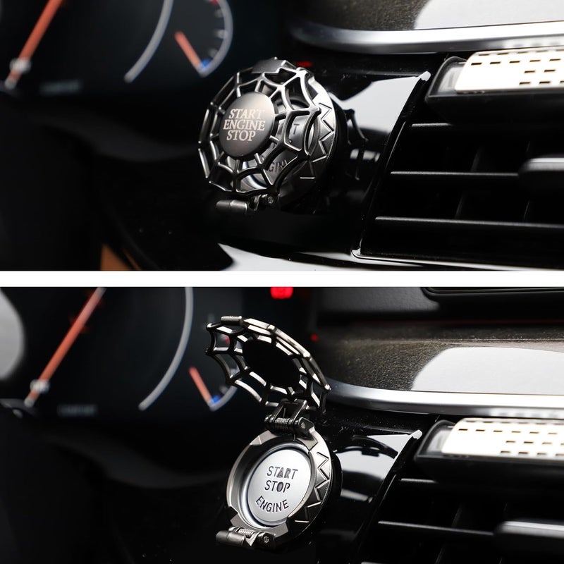 TOMALL Car Push Start Button Cover Universal for Car Motorcycle Press Engine Start Stop Button Cap Trim Anti-Scratch Engine Ignition Ring Protective Cover Universal for Car Accessories (Black) - Image 5